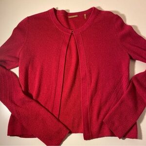 ELIE TAHARI Fuchsia Knit Cashmere & Silk Cardigan Petite Small